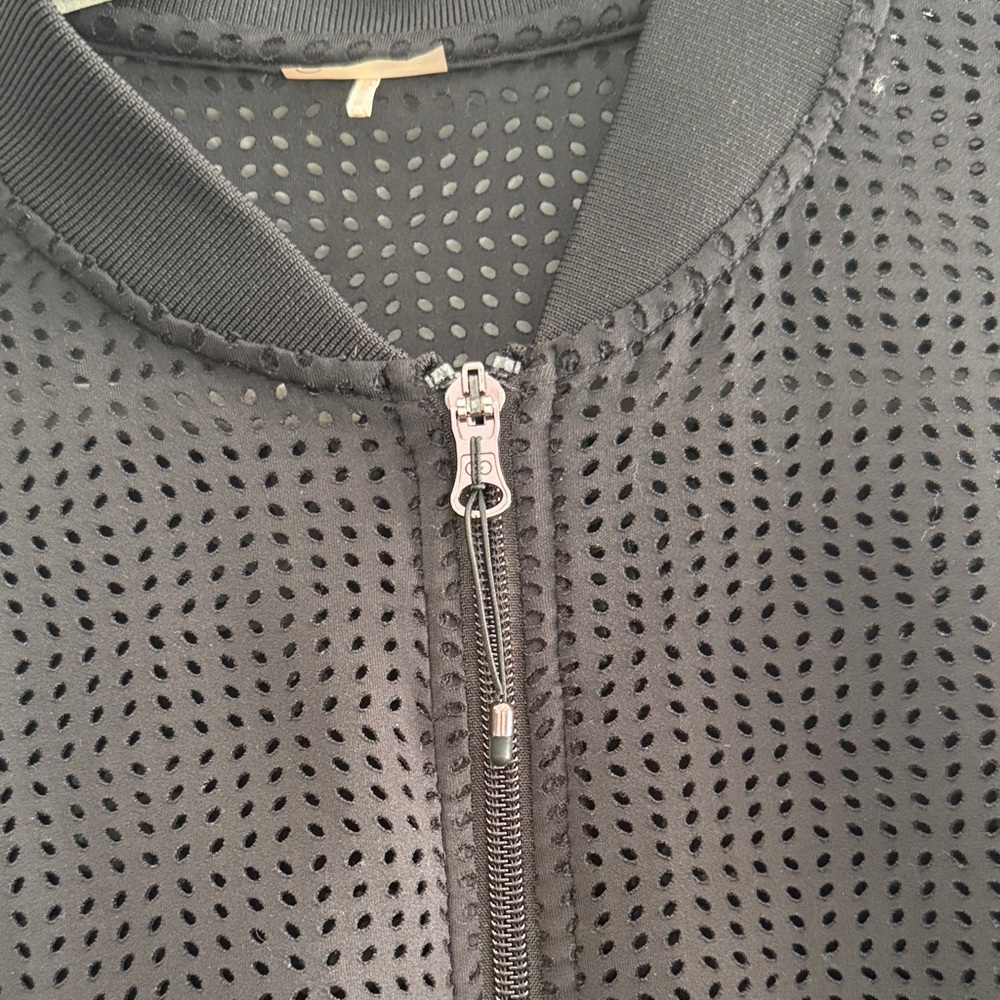 CALIA by Carrie Underwood Perforated Black Bomber Jacket - Picture 2 of 4